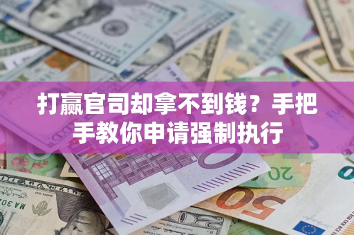 武汉打赢官司却拿不到钱？手把手教你申请强制执行