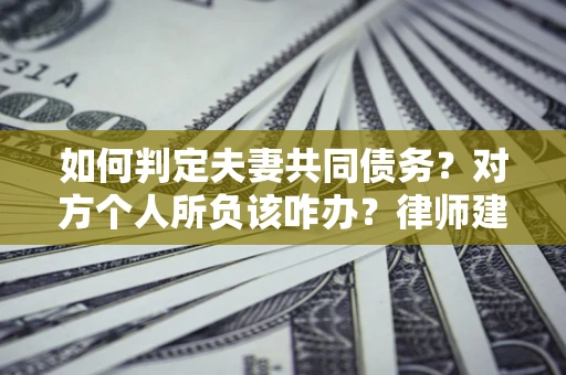 武汉如何判定夫妻共同债务？对方个人所负该咋办？律师建议