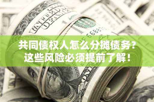 武汉共同债权人怎么分摊债务？这些风险必须提前了解！